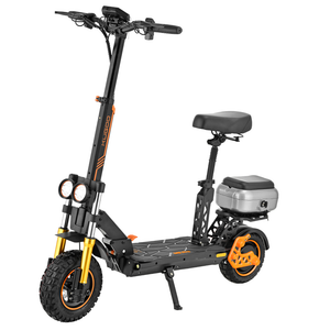 KUGOO M5 PRO electric scooter with orange suspension and rear cargo box