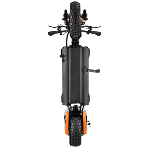 KUGOO M5 PRO electric scooter with orange suspension and rear cargo box