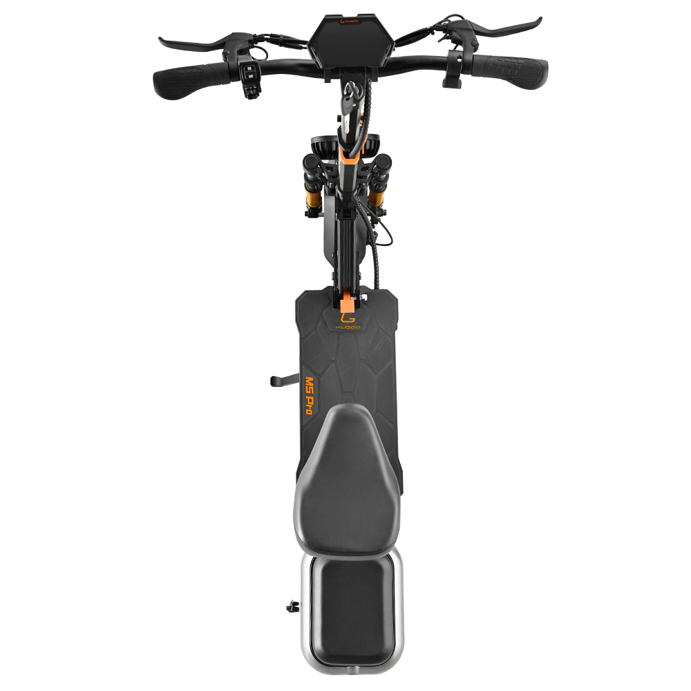 KUGOO M5 PRO electric scooter with orange suspension and rear cargo box