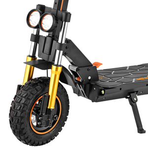 KUGOO M5 PRO electric scooter with orange suspension and rear cargo box