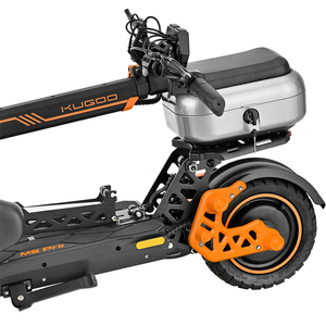 KUGOO M5 PRO electric scooter with orange suspension and rear cargo box